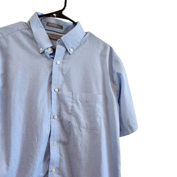 Daniel Cremieux Short Sleeve Cotton Button Down Shirt Collared Blue Size Large - Picture 3 of 7